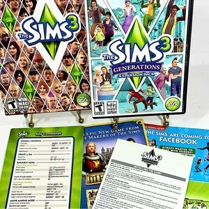 2pc Lot of Sims 3 PC Video Games - Sims 3 & Sims 3 Generation Expansion Pack